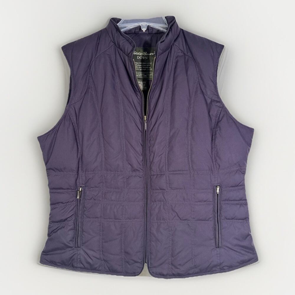 Eddie Bauer Women's XL Puffer Goose Down Softshell Purple